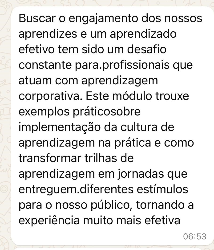 DEPOIMENTO 2 EXPERIÊNCIA DE APRENDIZAGEM